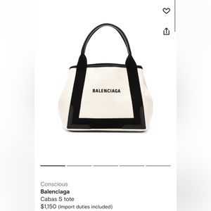 Balenciaga Cabas S Tote in Black and Natural
